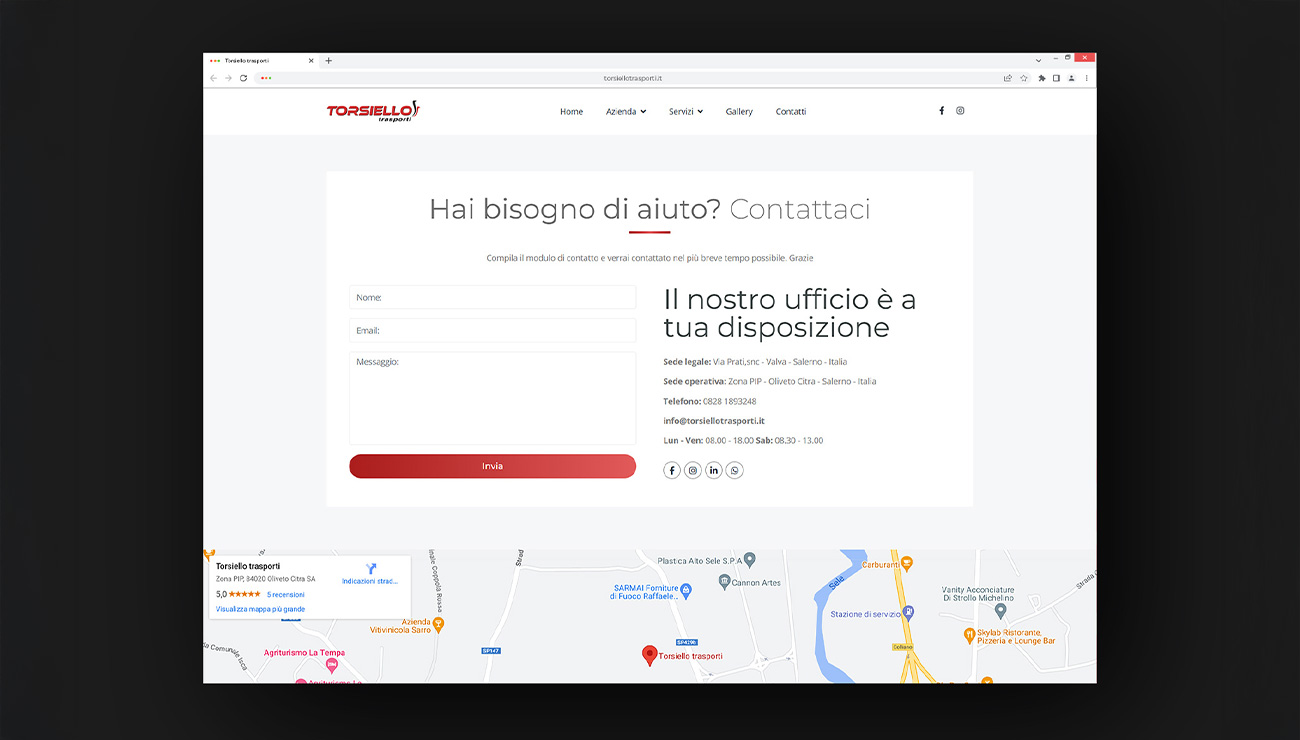 Sito web Torsiello Trasporti