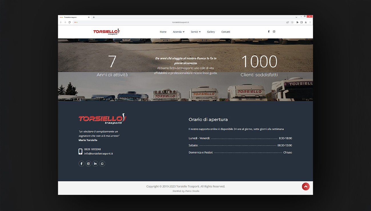 Sito web Torsiello Trasporti
